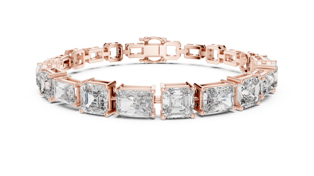 Opulenne East-West Emerald Cut Lab Grown Diamond Tennis Bracelet