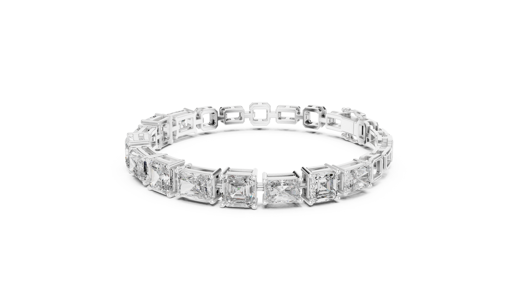 Opulenne East-West Emerald Cut Lab Grown Diamond Tennis Bracelet