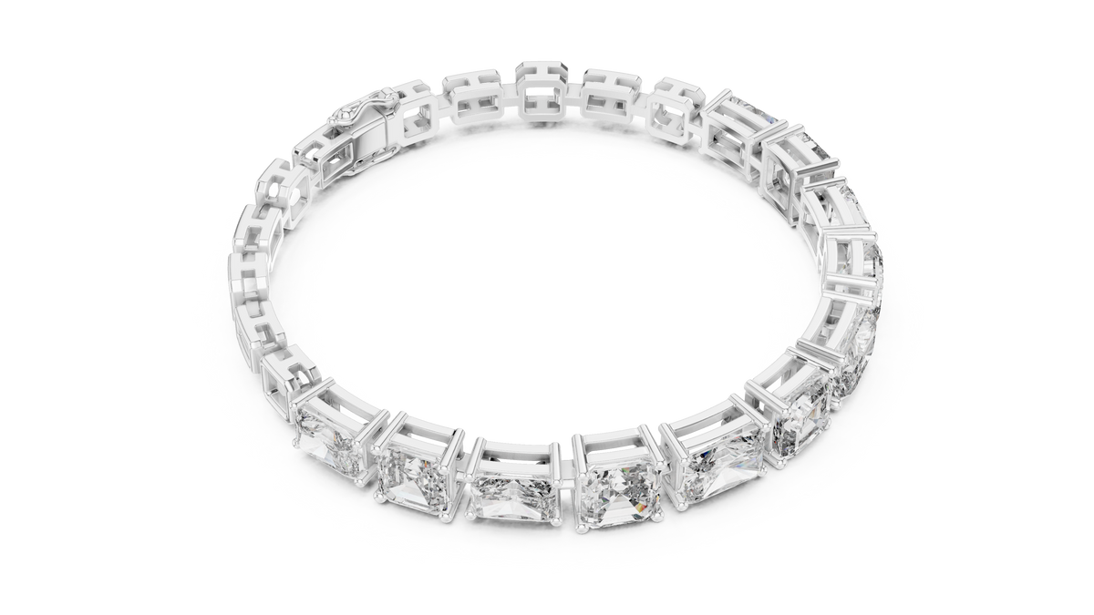 Opulenne East-West Emerald Cut Lab Grown Diamond Tennis Bracelet
