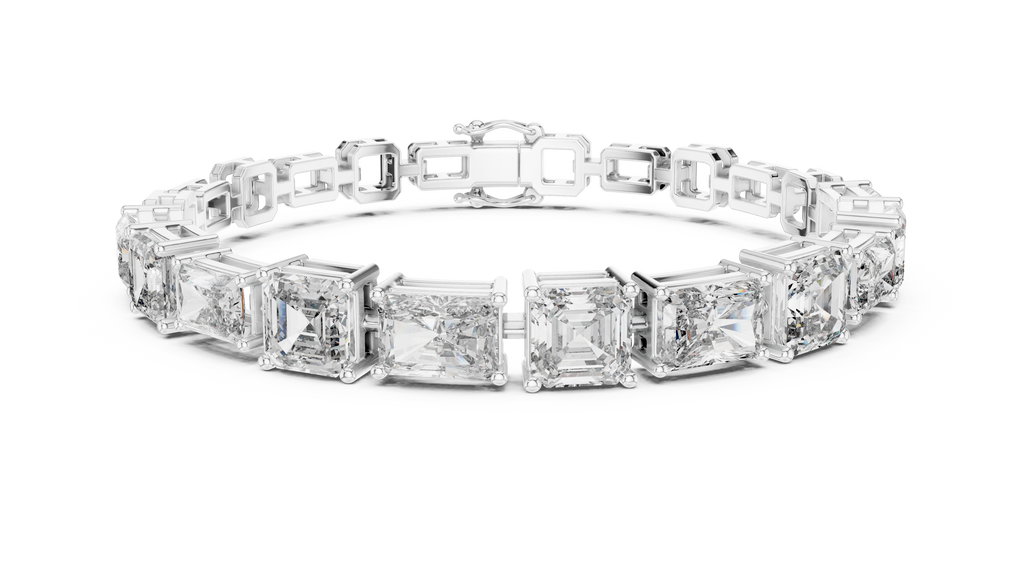 Opulenne East-West Emerald Cut Lab Grown Diamond Tennis Bracelet