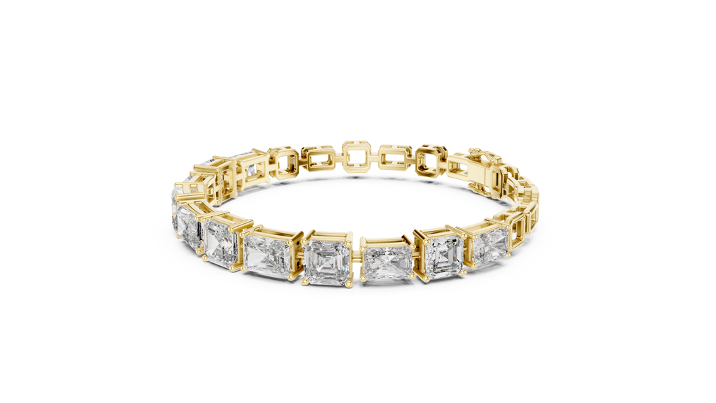 Opulenne East-West Emerald Cut Lab Grown Diamond Tennis Bracelet