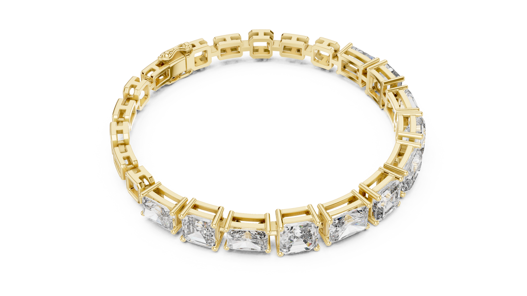 Opulenne East-West Emerald Cut Lab Grown Diamond Tennis Bracelet