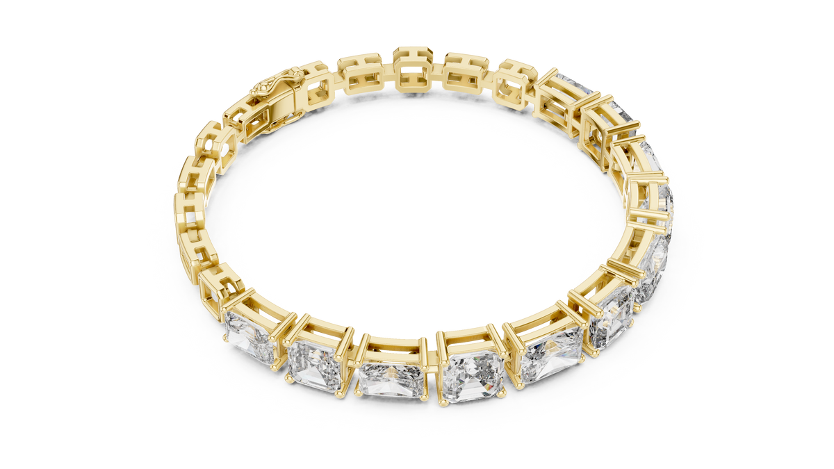 Opulenne East-West Emerald Cut Lab Grown Diamond Tennis Bracelet