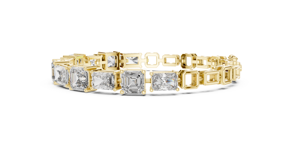 Opulenne East-West Emerald Cut Lab Grown Diamond Tennis Bracelet