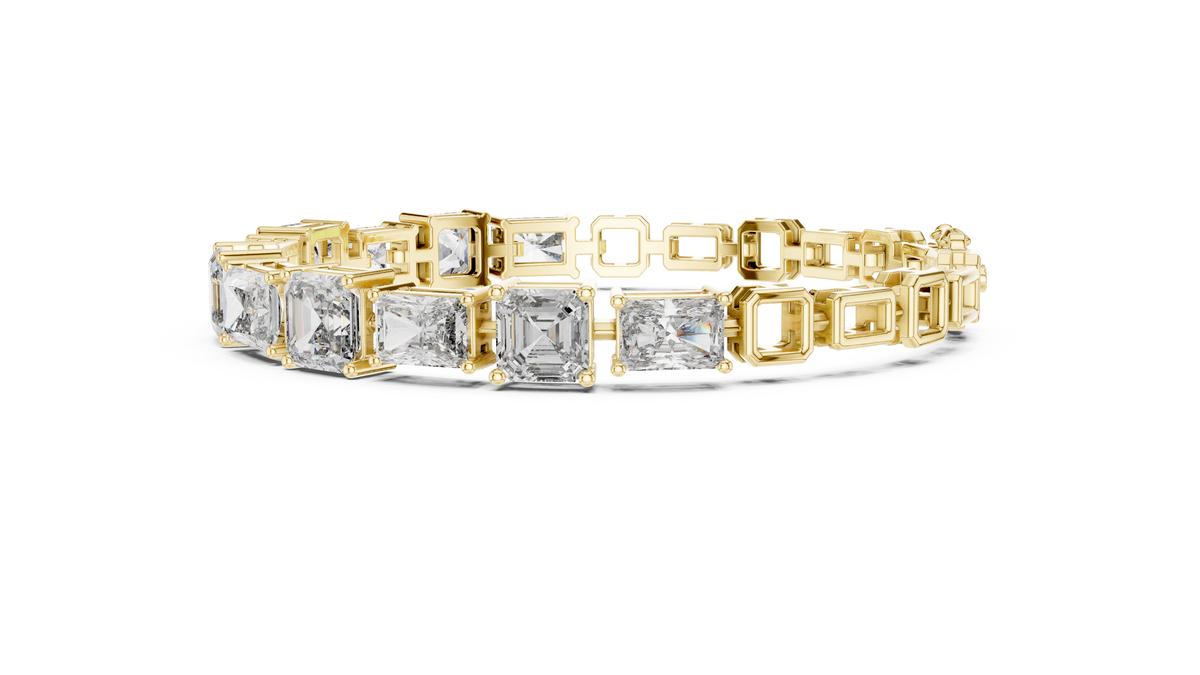 Opulenne East-West Emerald Cut Lab Grown Diamond Tennis Bracelet