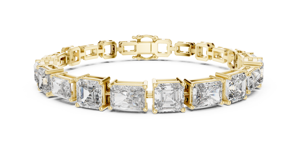 Opulenne East-West Emerald Cut Lab Grown Diamond Tennis Bracelet