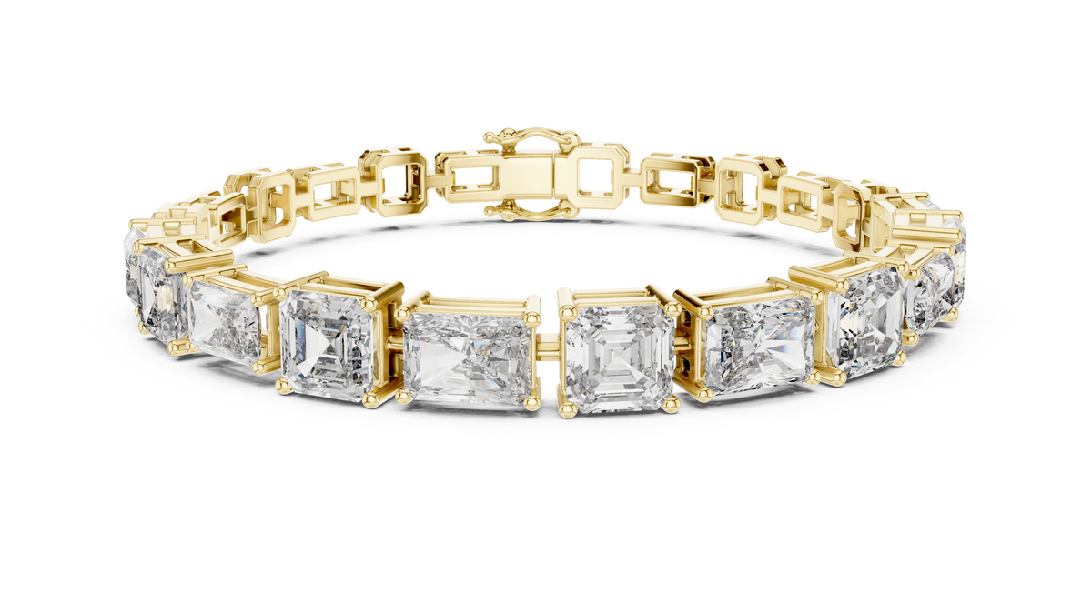 Opulenne East-West Emerald Cut Lab Grown Diamond Tennis Bracelet