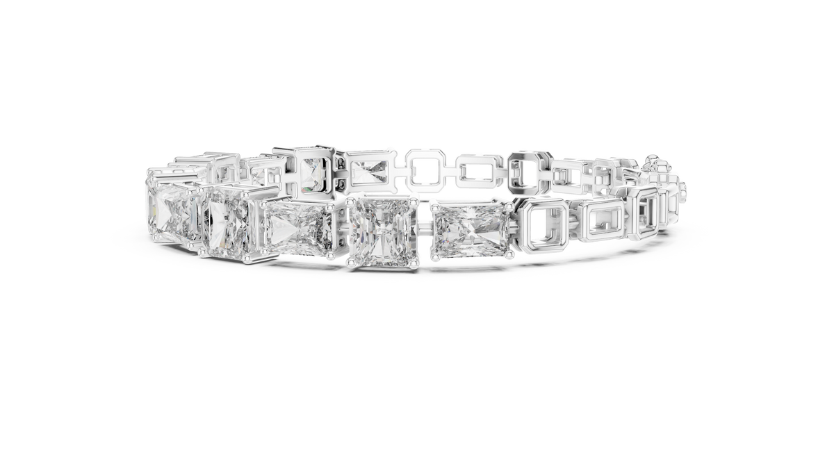 Prismara Large Radiant Cut Lab Grown Diamond Statement Bracelet