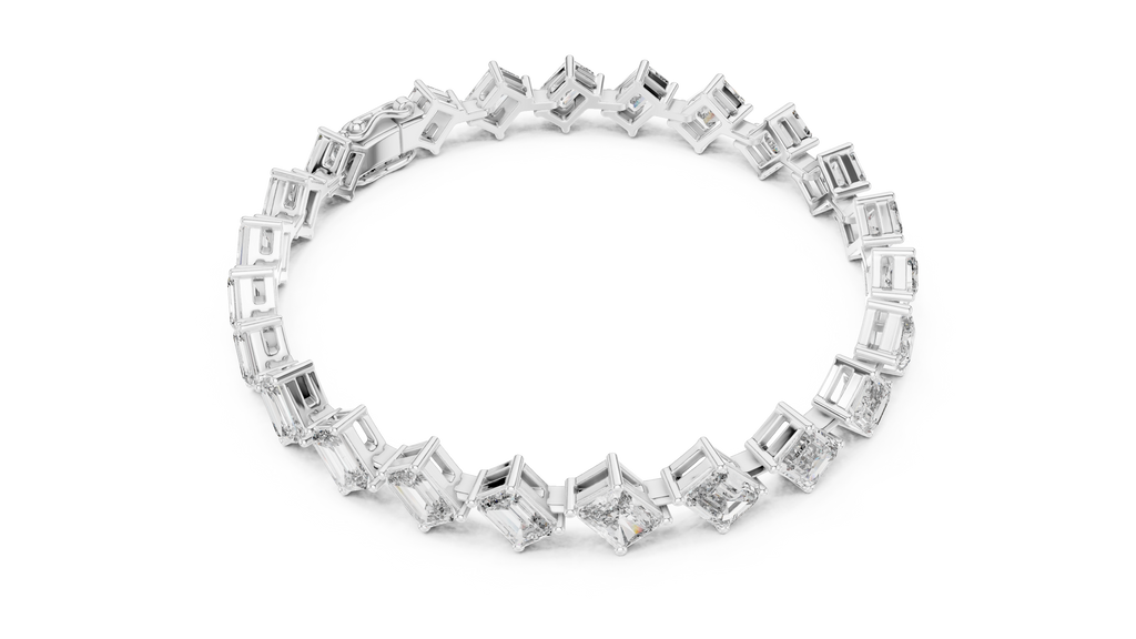 Emerelle Tilted Emerald Cut Lab Grown Diamond Tennis Bracelet