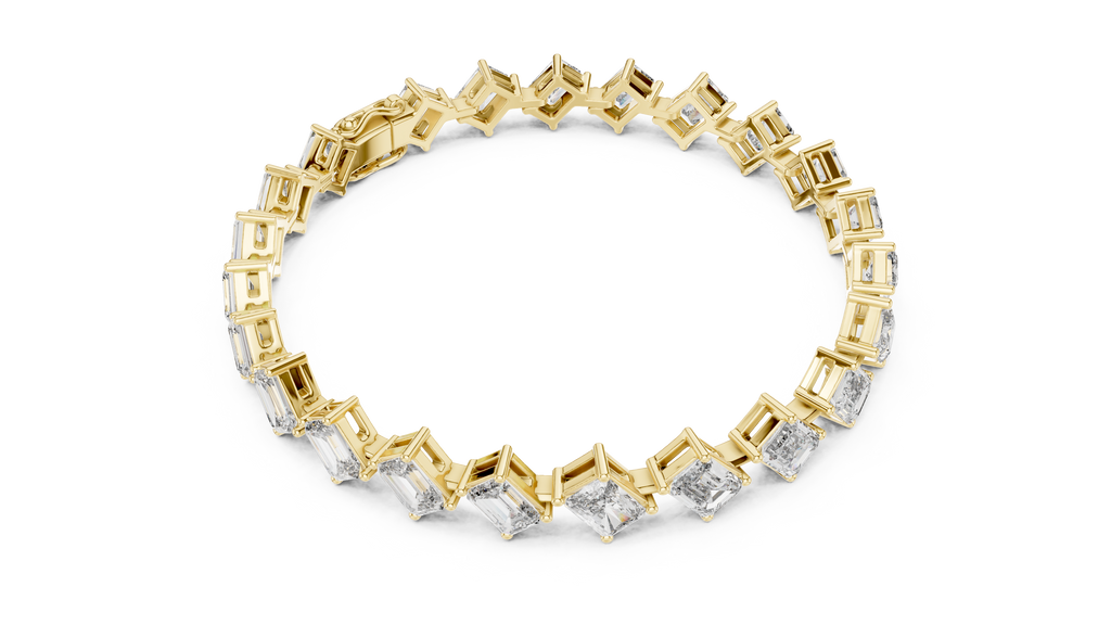Emerelle Tilted Emerald Cut Lab Grown Diamond Tennis Bracelet