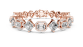 Octavia Asscher and Emerald Cut Halo Lab Grown Diamond Statement Bracelet