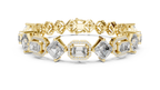 Octavia Asscher and Emerald Cut Halo Lab Grown Diamond Statement Bracelet