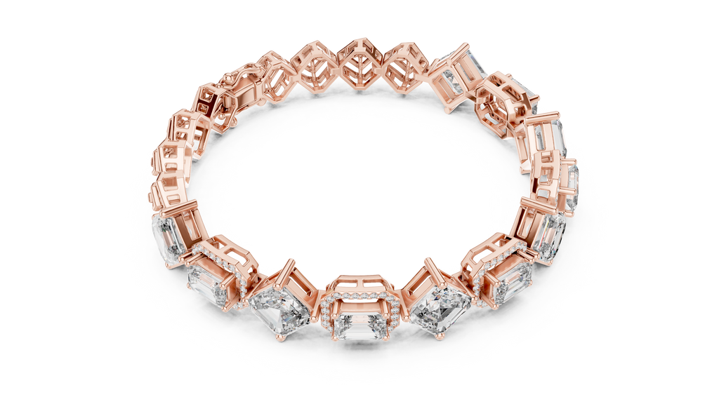 Harlequina Asscher & Emerald Cut Art Deco Lab Grown Diamond Bracelet