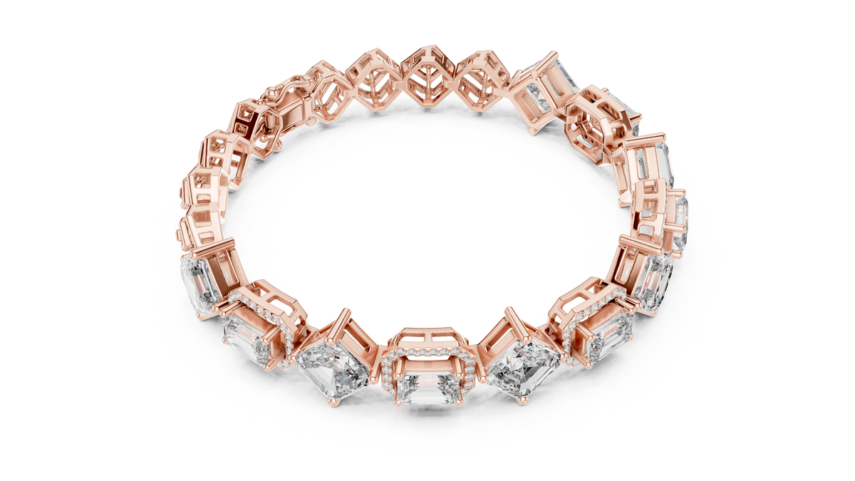 Harlequina Asscher & Emerald Cut Art Deco Lab Grown Diamond Bracelet
