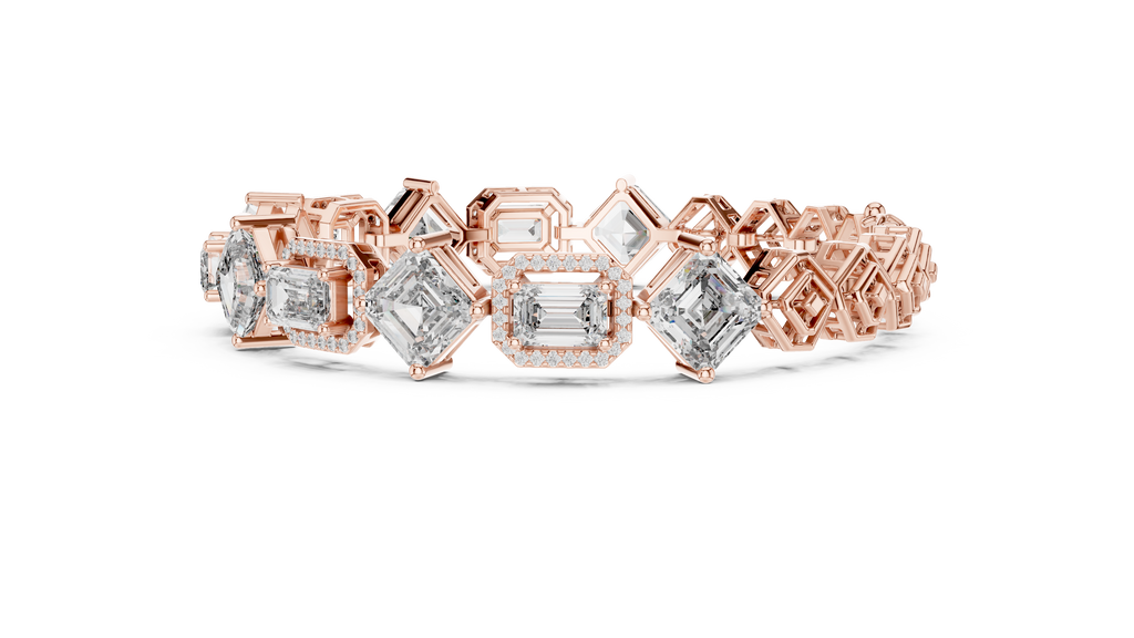 Harlequina Asscher & Emerald Cut Art Deco Lab Grown Diamond Bracelet