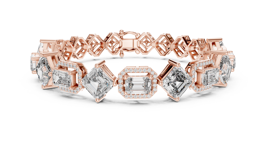 Harlequina Asscher & Emerald Cut Art Deco Lab Grown Diamond Bracelet