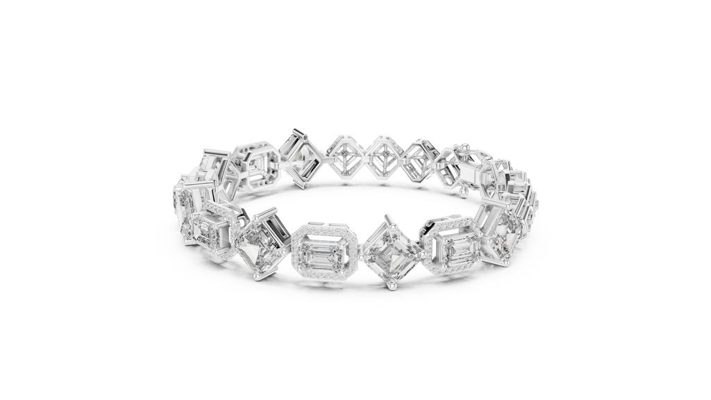 Harlequina Asscher & Emerald Cut Art Deco Lab Grown Diamond Bracelet