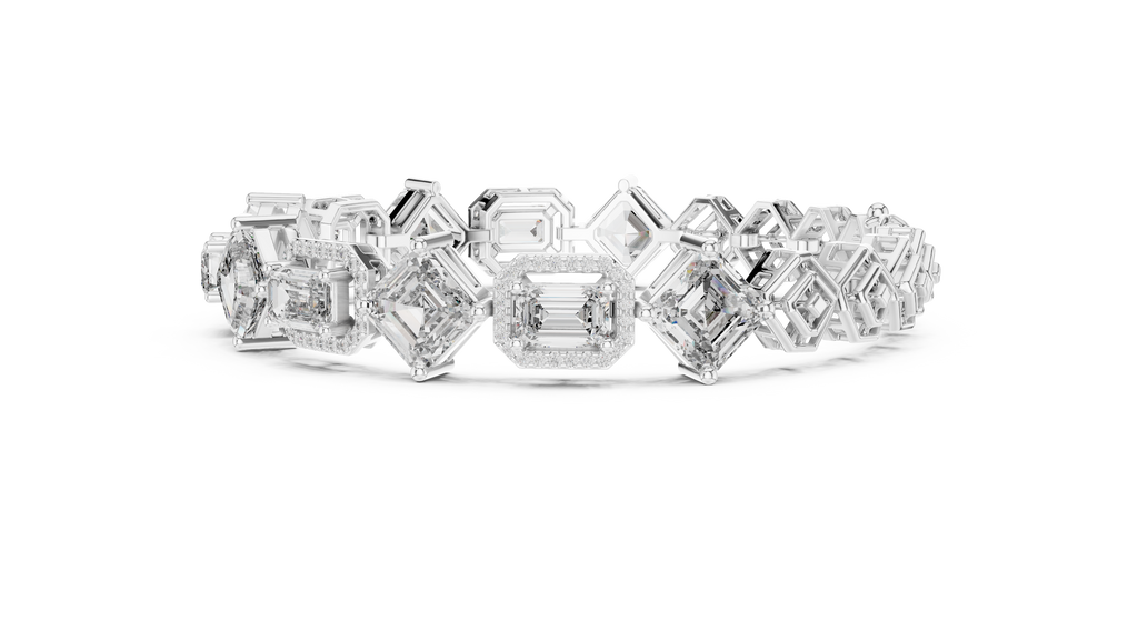 Harlequina Asscher & Emerald Cut Art Deco Lab Grown Diamond Bracelet
