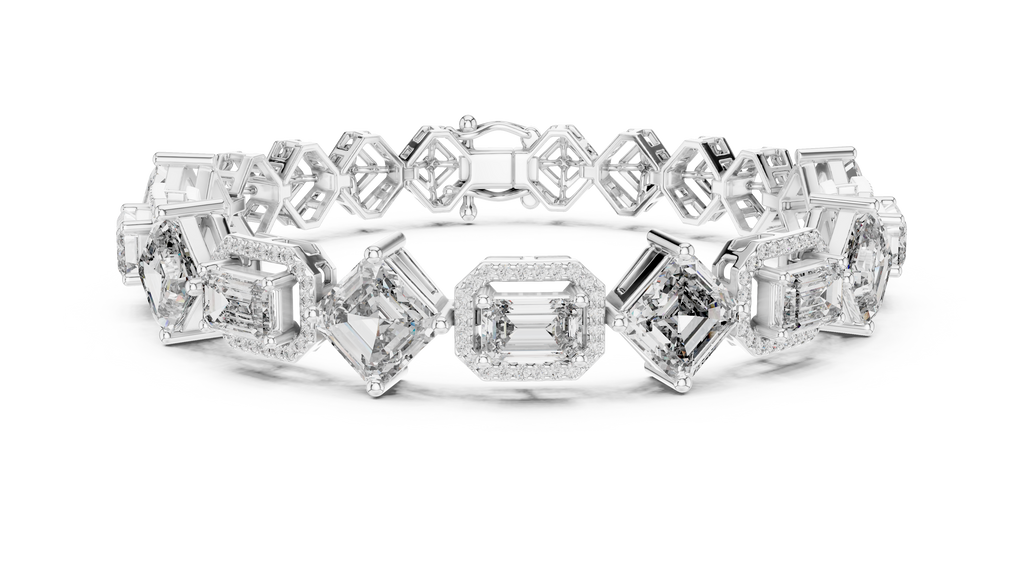 Harlequina Asscher & Emerald Cut Art Deco Lab Grown Diamond Bracelet