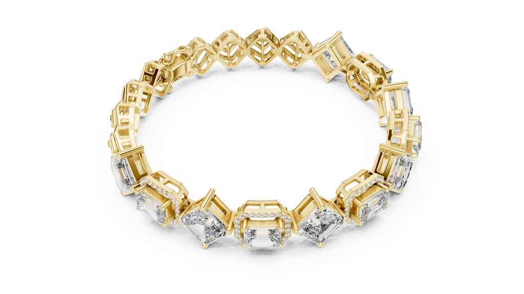 Harlequina Asscher & Emerald Cut Art Deco Lab Grown Diamond Bracelet