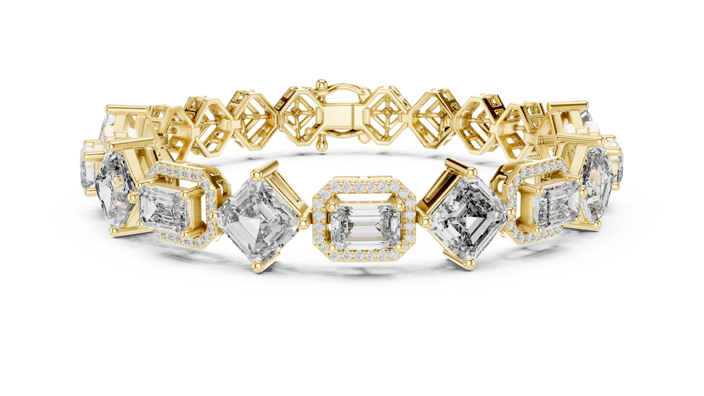Harlequina Asscher & Emerald Cut Art Deco Lab Grown Diamond Bracelet