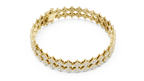 Trellara Wide Double Row Clover Cluster Lab Grown Diamond Bracelet