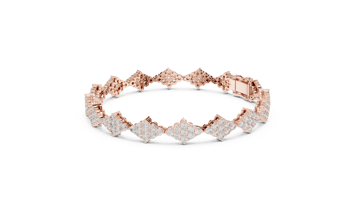 Lozanne Lozenge Cluster Lab Grown Diamond Link Bracelet
