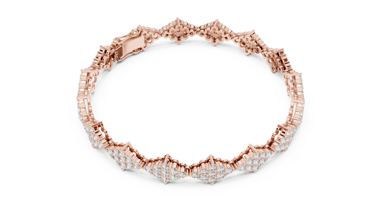Lozanne Lozenge Cluster Lab Grown Diamond Link Bracelet