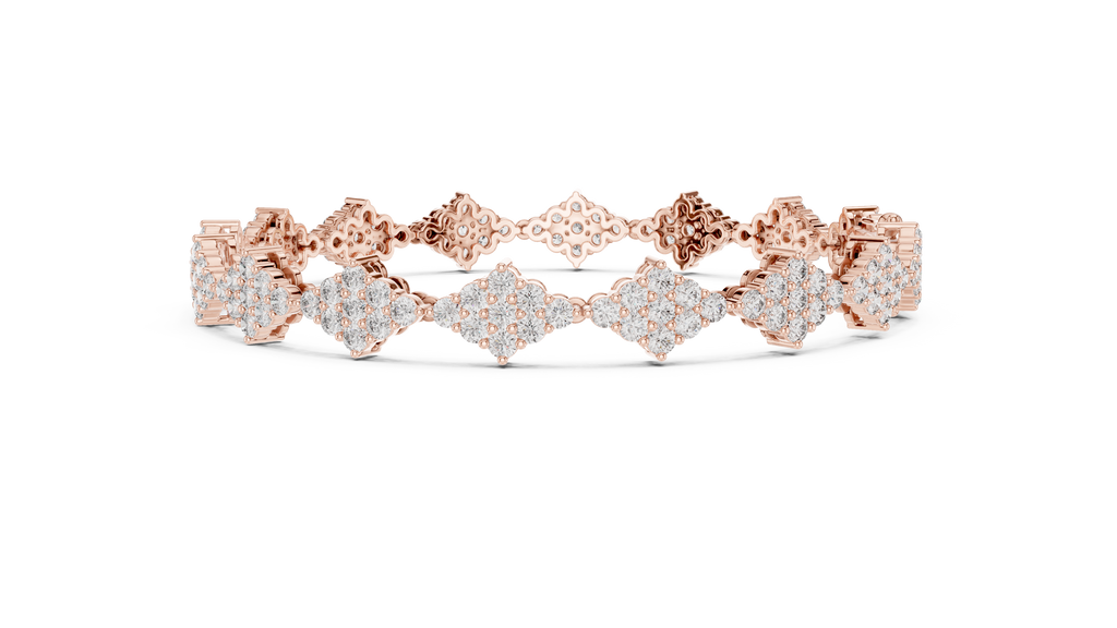 Lozanne Lozenge Cluster Lab Grown Diamond Link Bracelet