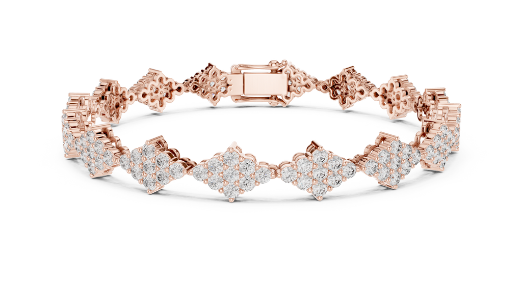 Lozanne Lozenge Cluster Lab Grown Diamond Link Bracelet