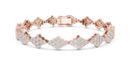 Lozanne Lozenge Cluster Lab Grown Diamond Link Bracelet