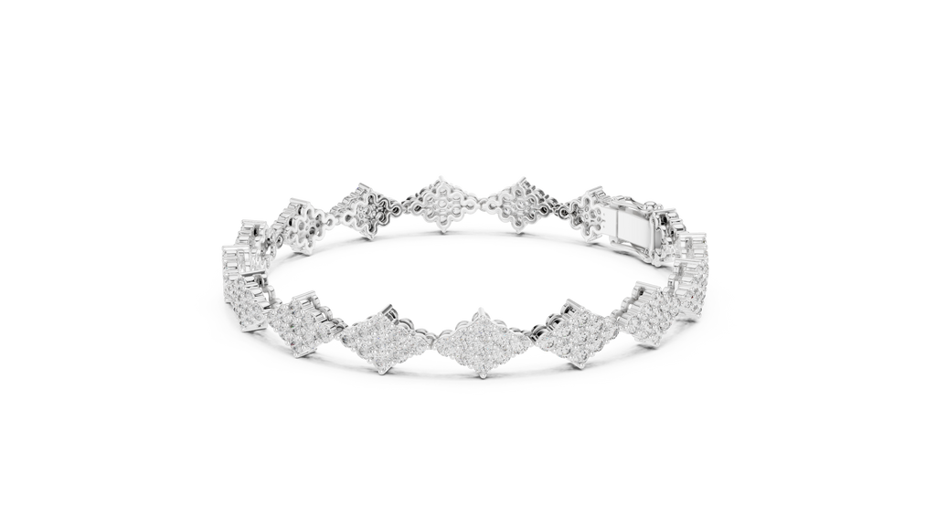 Lozanne Lozenge Cluster Lab Grown Diamond Link Bracelet