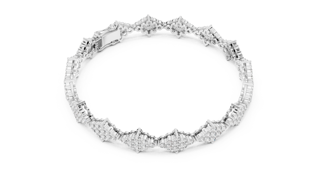 Lozanne Lozenge Cluster Lab Grown Diamond Link Bracelet