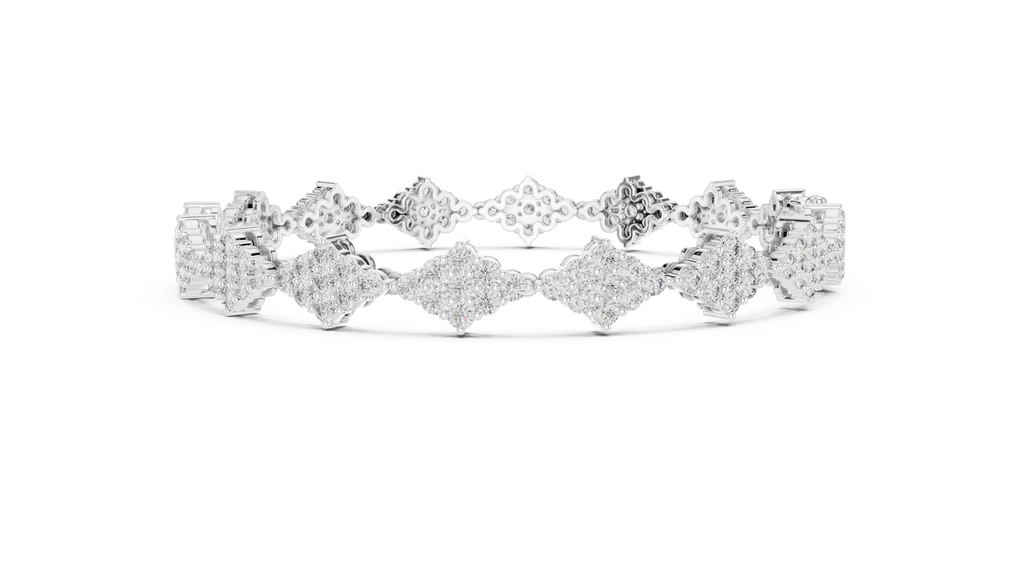 Lozanne Lozenge Cluster Lab Grown Diamond Link Bracelet