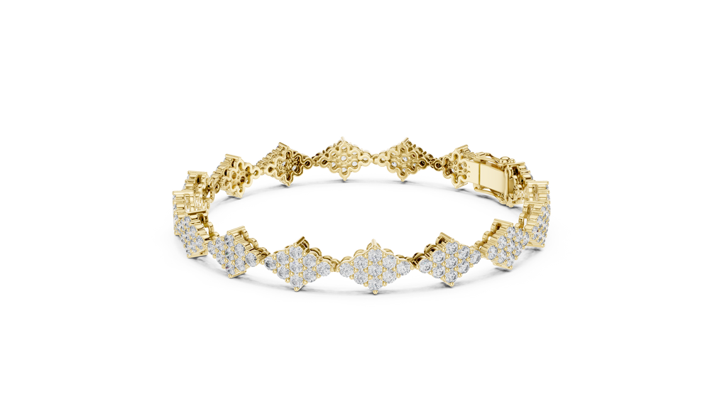 Lozanne Lozenge Cluster Lab Grown Diamond Link Bracelet