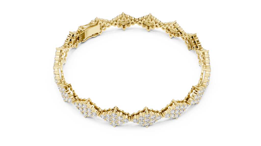 Lozanne Lozenge Cluster Lab Grown Diamond Link Bracelet