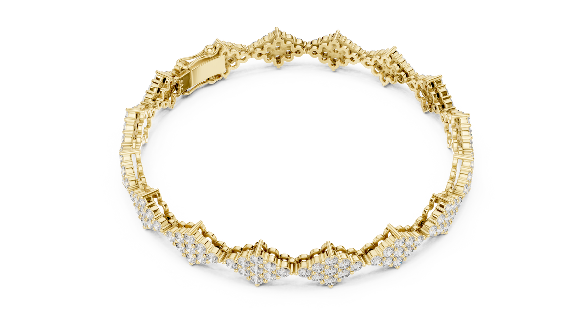 Lozanne Lozenge Cluster Lab Grown Diamond Link Bracelet