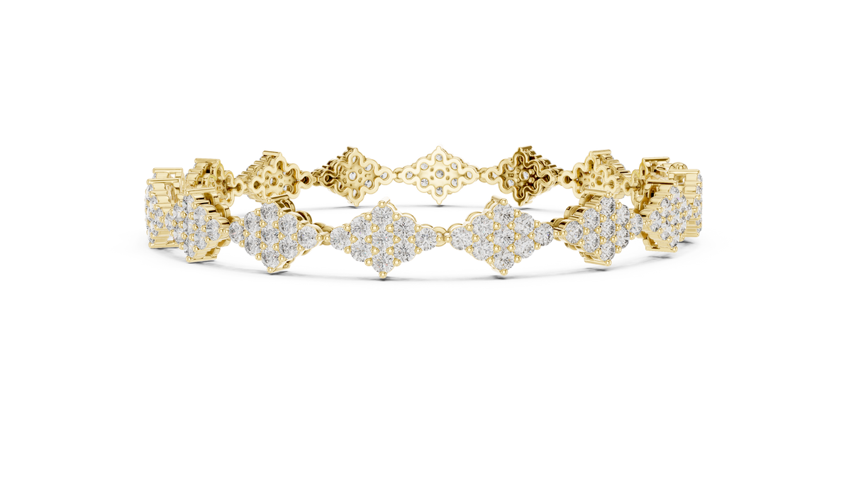 Lozanne Lozenge Cluster Lab Grown Diamond Link Bracelet