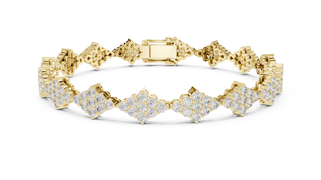 Lozanne Lozenge Cluster Lab Grown Diamond Link Bracelet