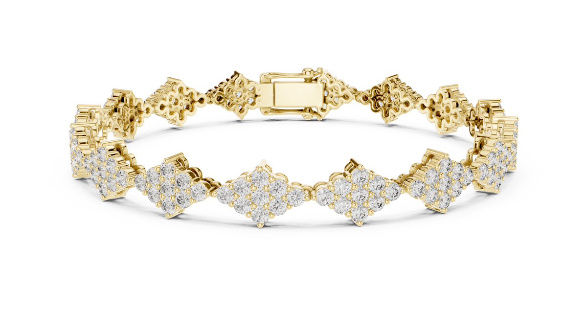 Lozanne Lozenge Cluster Lab Grown Diamond Link Bracelet