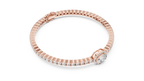 Focalle Oval Halo Solitaire Lab Grown Diamond Tennis Bracelet