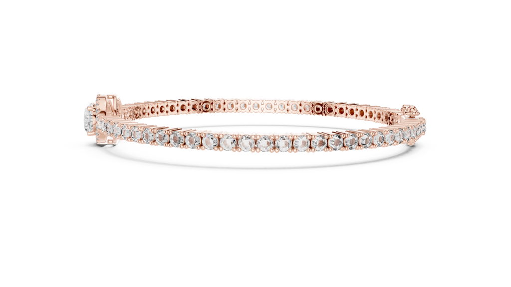 Focalle Oval Halo Solitaire Lab Grown Diamond Tennis Bracelet