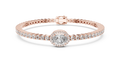 Focalle Oval Halo Solitaire Lab Grown Diamond Tennis Bracelet