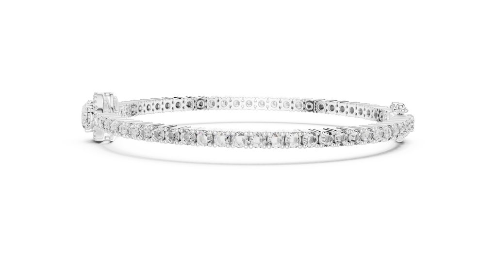 Focalle Oval Halo Solitaire Lab Grown Diamond Tennis Bracelet