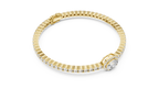 Focalle Oval Halo Solitaire Lab Grown Diamond Tennis Bracelet