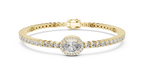 Focalle Oval Halo Solitaire Lab Grown Diamond Tennis Bracelet