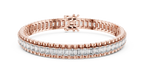 Regaline Wide Emerald Cut Lab Grown Diamond Link Tennis Bracelet
