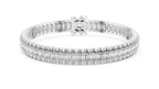 Regaline Wide Emerald Cut Lab Grown Diamond Link Tennis Bracelet