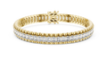 Regaline Wide Emerald Cut Lab Grown Diamond Link Tennis Bracelet