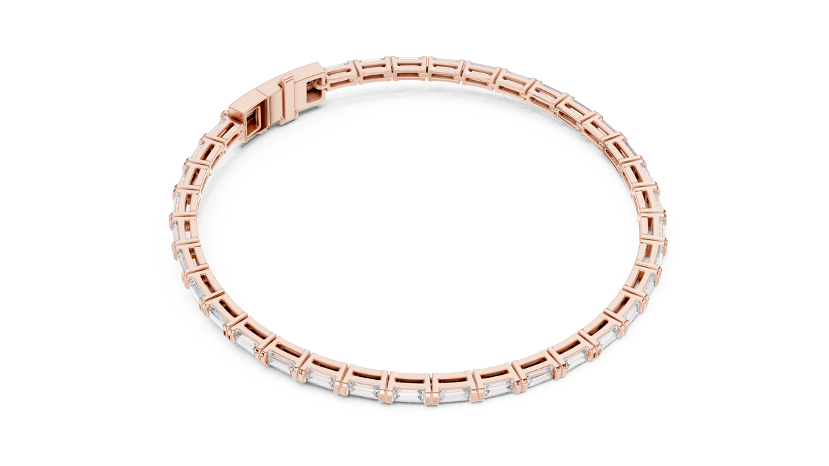 Linearia Slim Baguette Cut Lab Grown Diamond Tennis Bracelet